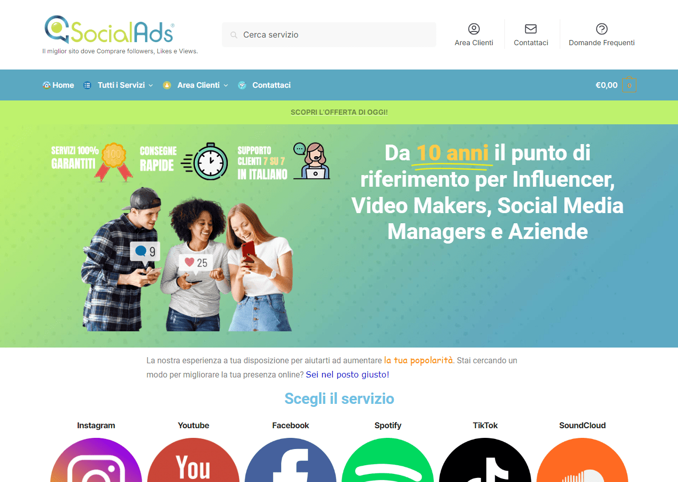 Homepage di socialads.eu